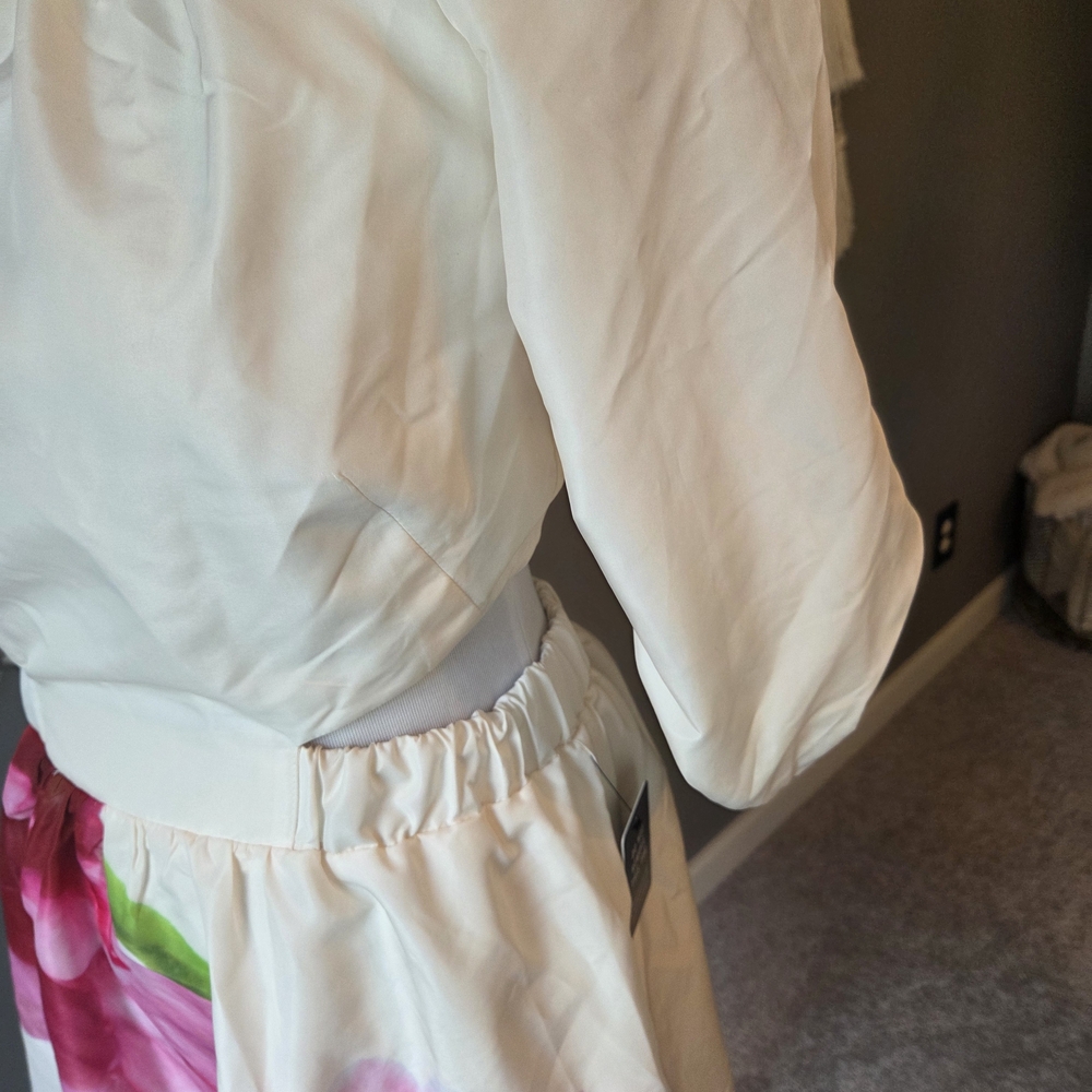 Express Cutout Cream And Floral Dress - Picture 2 of 5